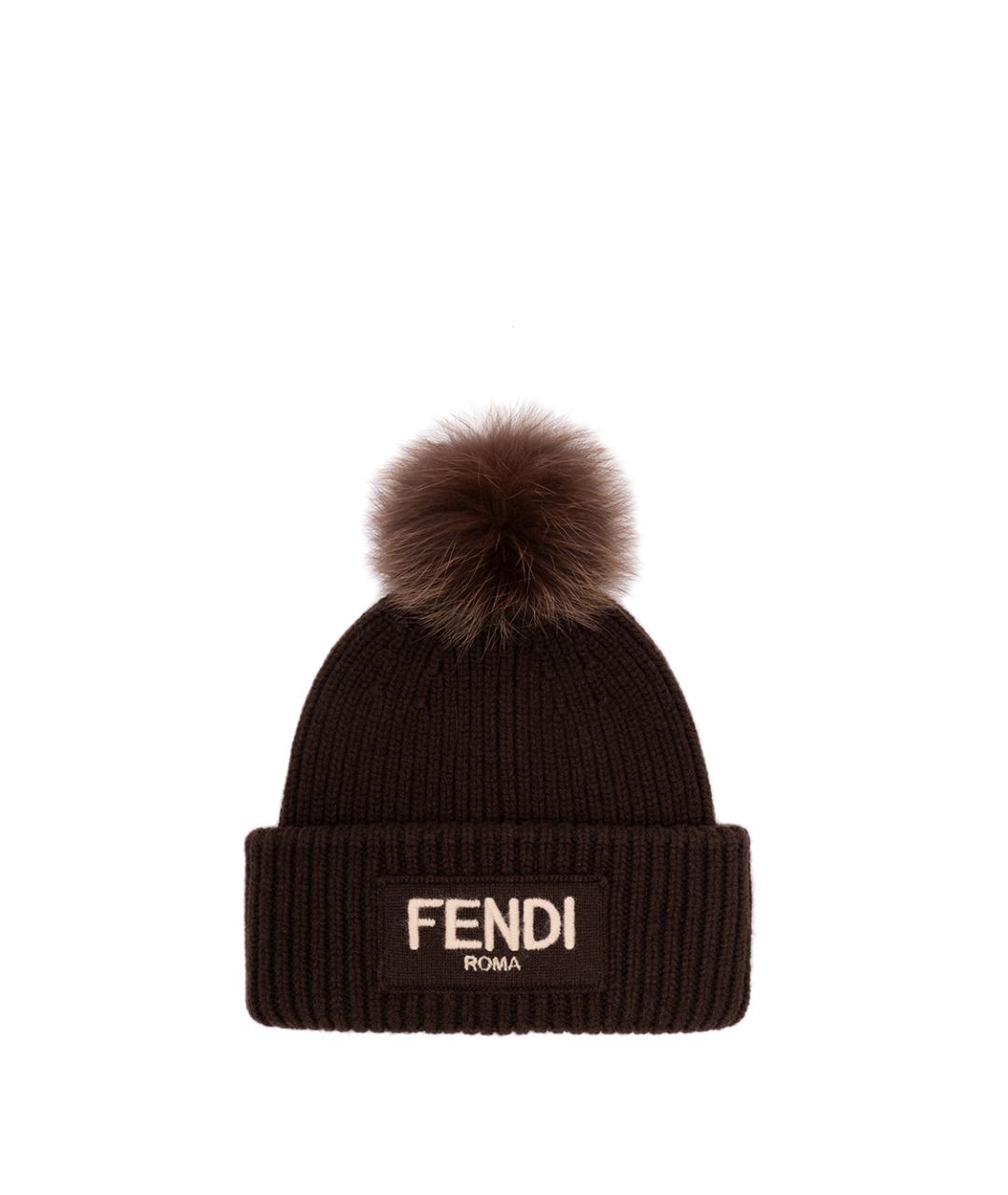 FENDI Голубая шерстяная шапка, фото 1