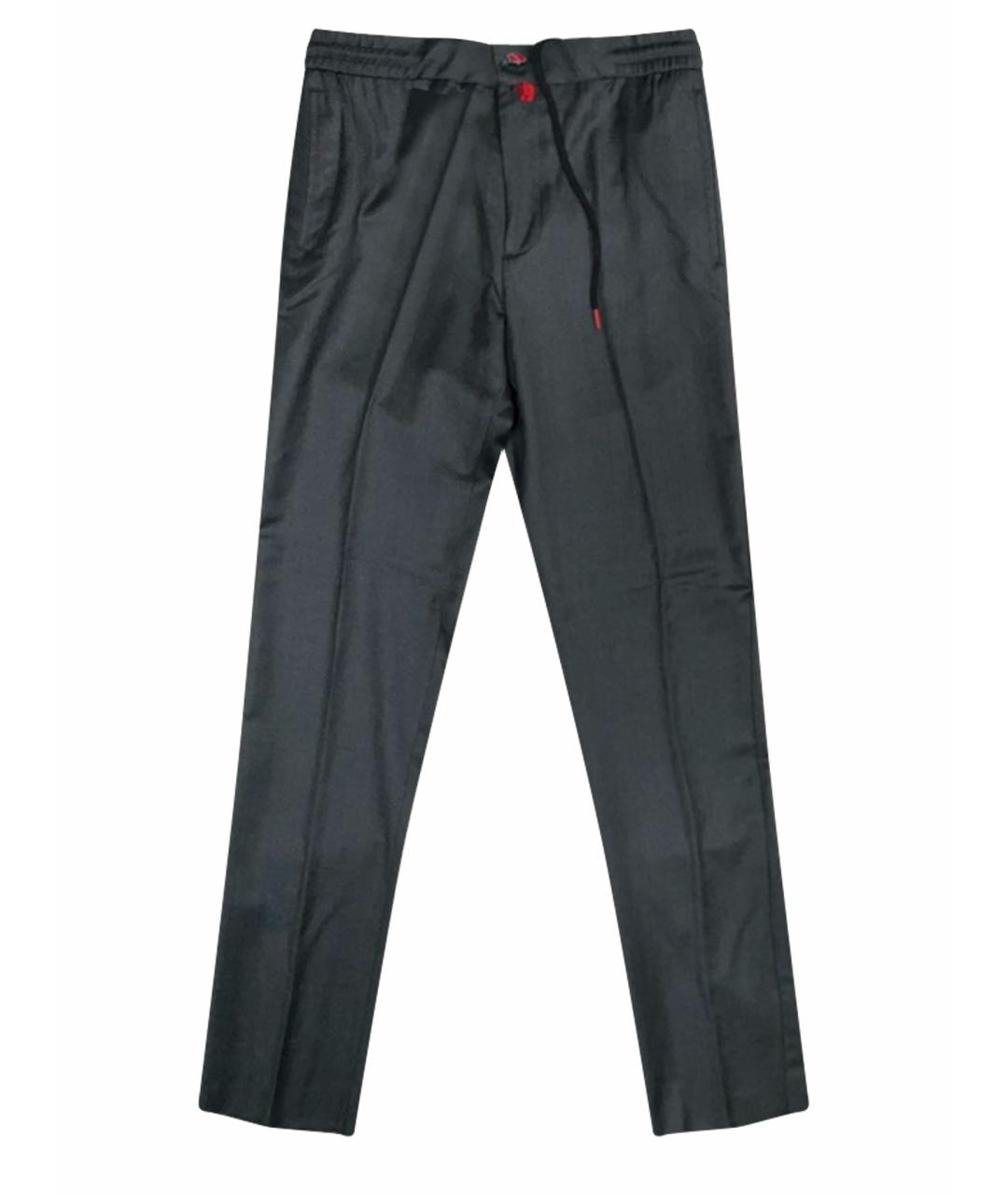 KITON Серые шерстяные повседневные брюки, фото 1