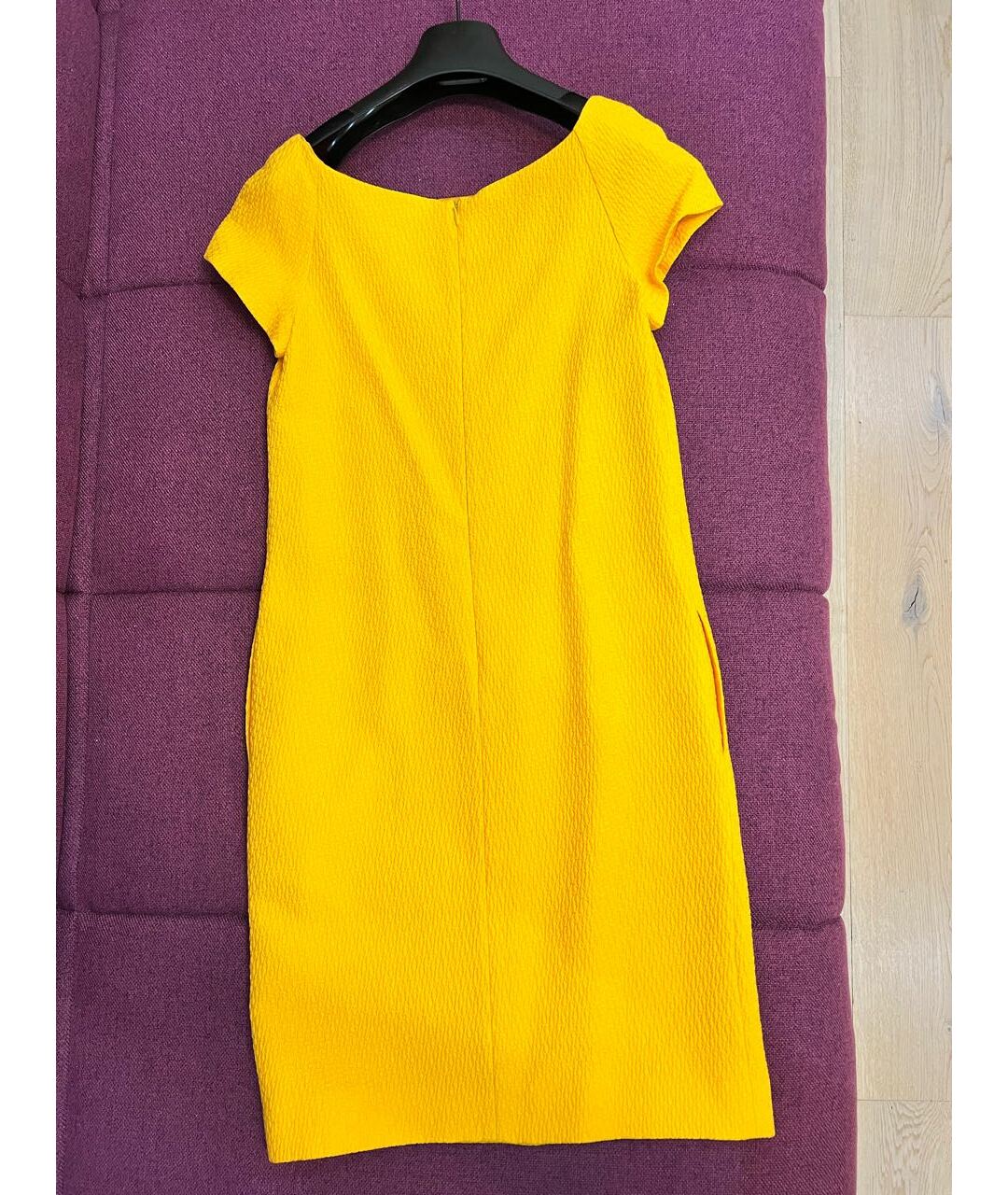 BOUTIQUE MOSCHINO Желтое хлопковое коктейльное платье, фото 2