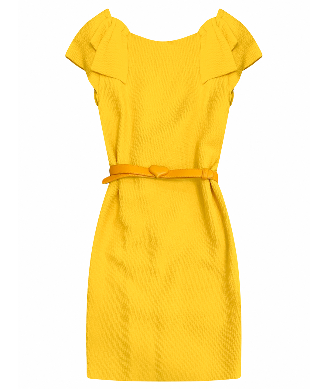 BOUTIQUE MOSCHINO Желтое хлопковое коктейльное платье, фото 1