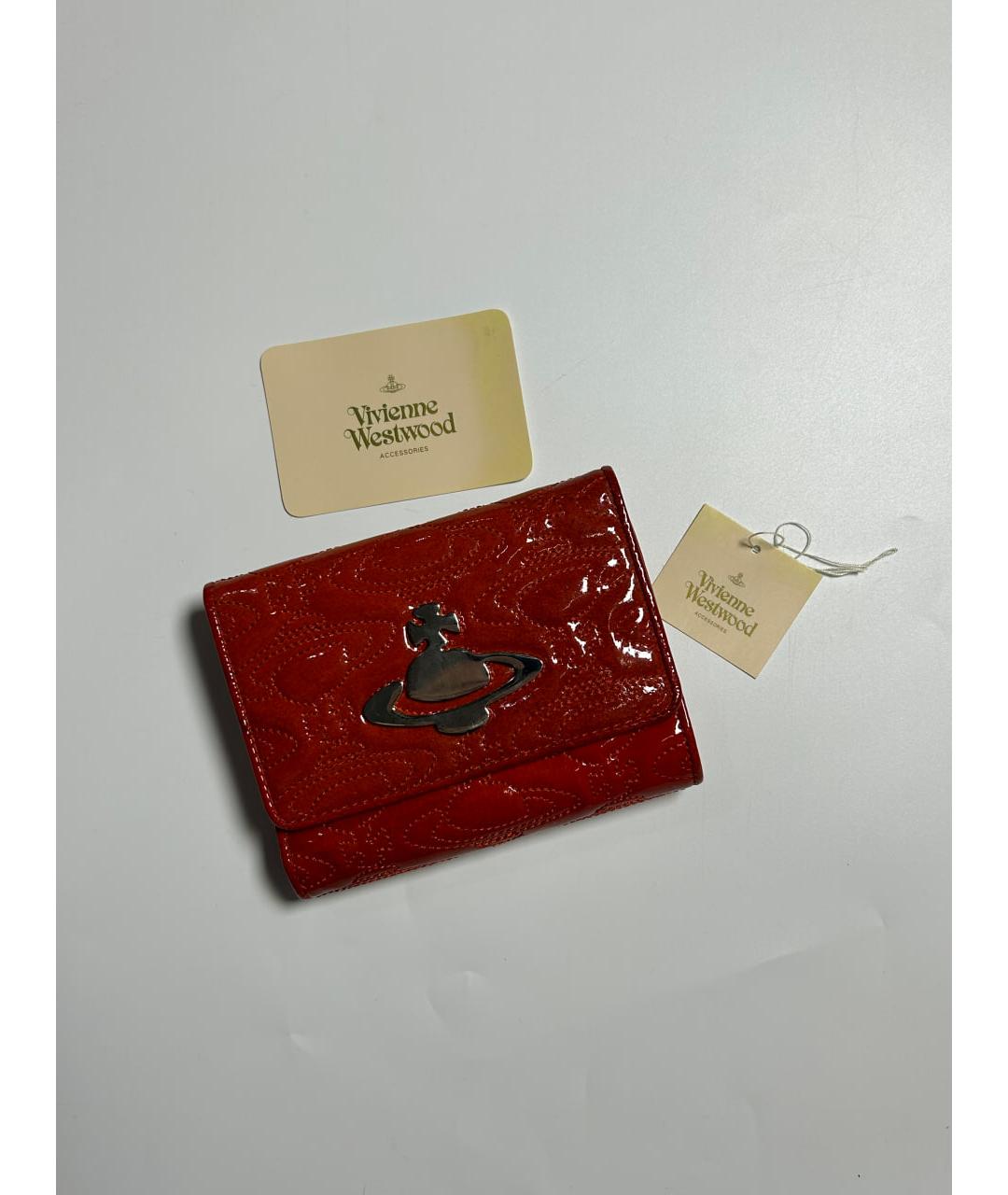 VIVIENNE WESTWOOD Красный кошелек из лакированной кожи, фото 2