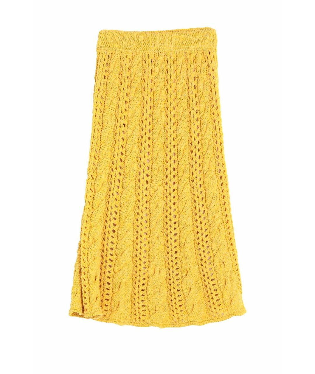 MISSONI Желтая шерстяная юбка миди, фото 1