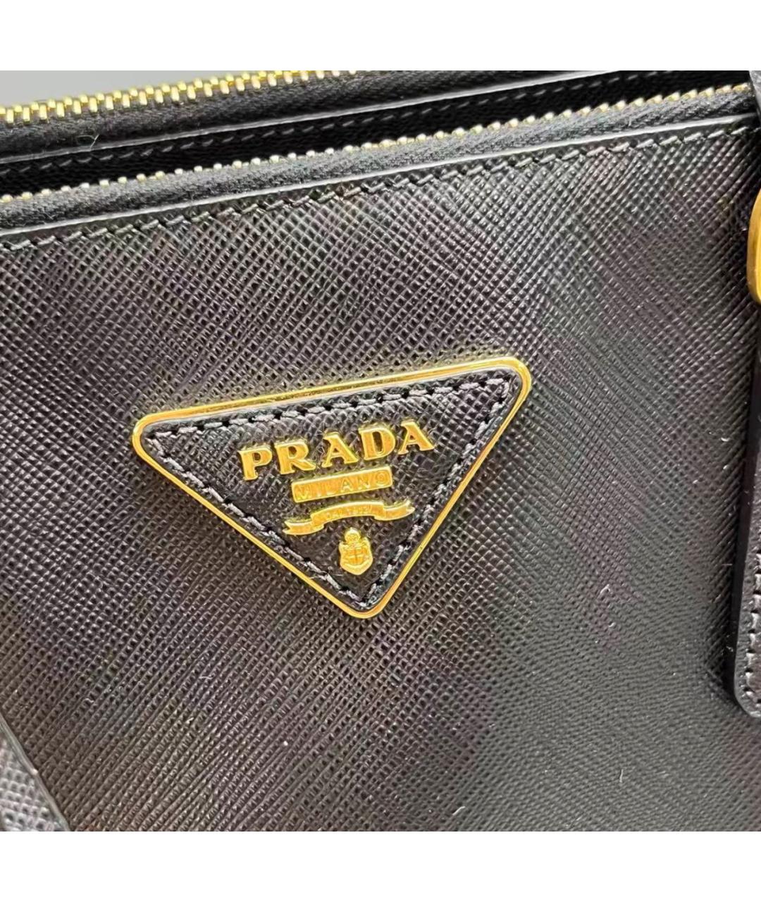 PRADA Черная кожаная сумка тоут, фото 6