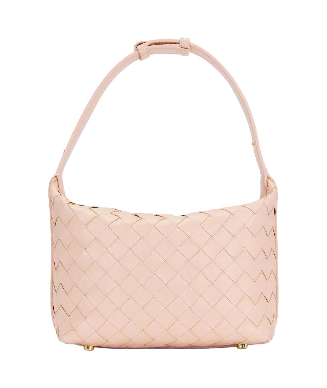 BOTTEGA VENETA Розовая кожаная сумка с короткими ручками, фото 3