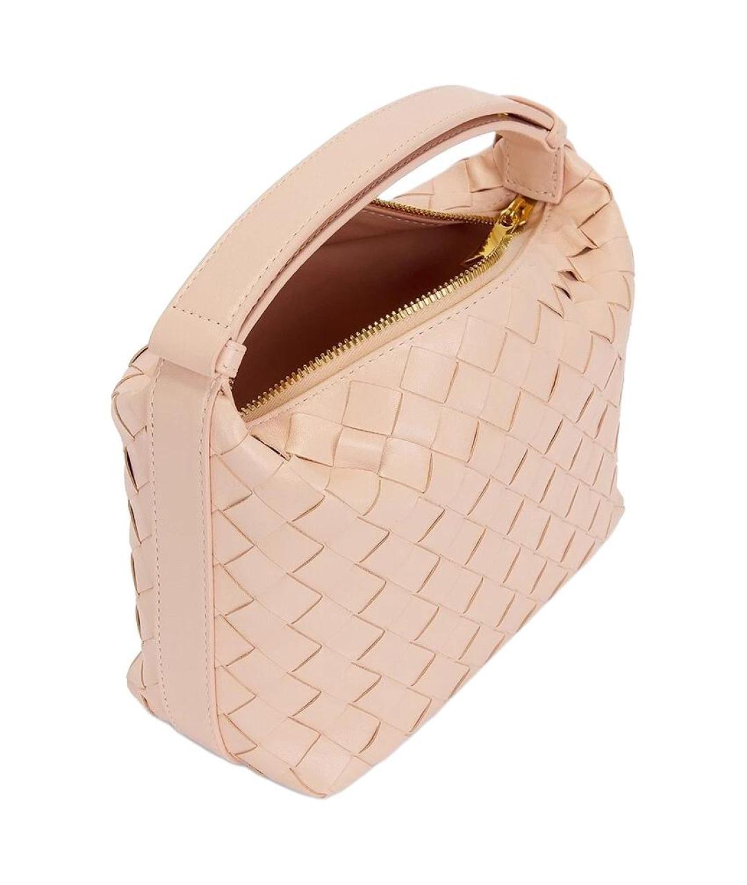 BOTTEGA VENETA Розовая кожаная сумка с короткими ручками, фото 5