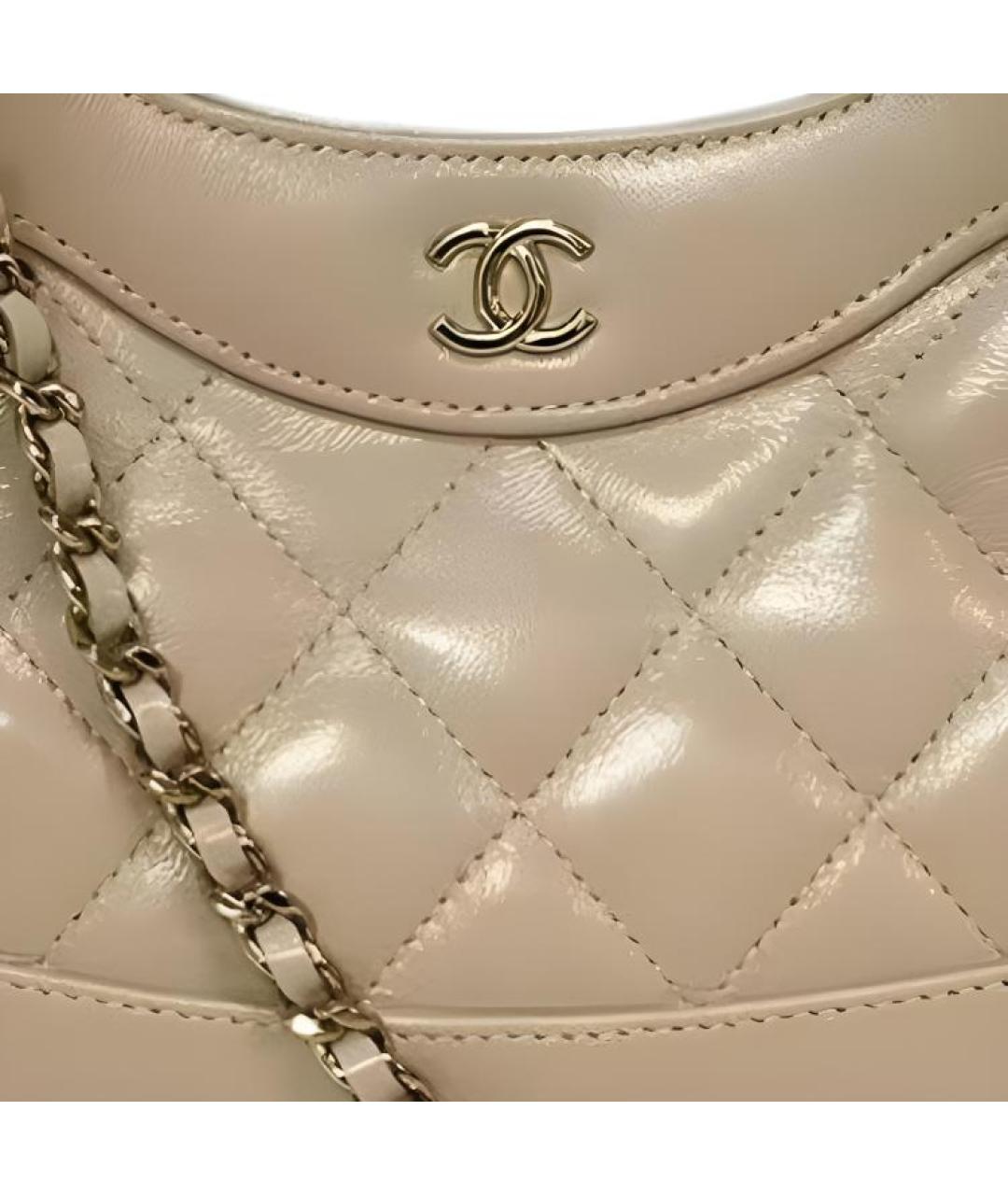 CHANEL Бежевая кожаная сумка через плечо, фото 2