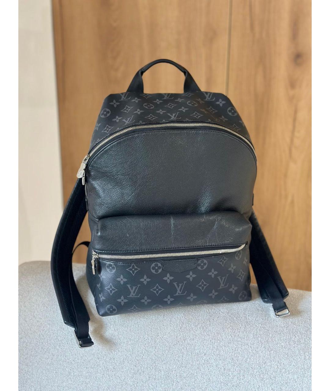 LOUIS VUITTON Черный кожаный рюкзак, фото 3