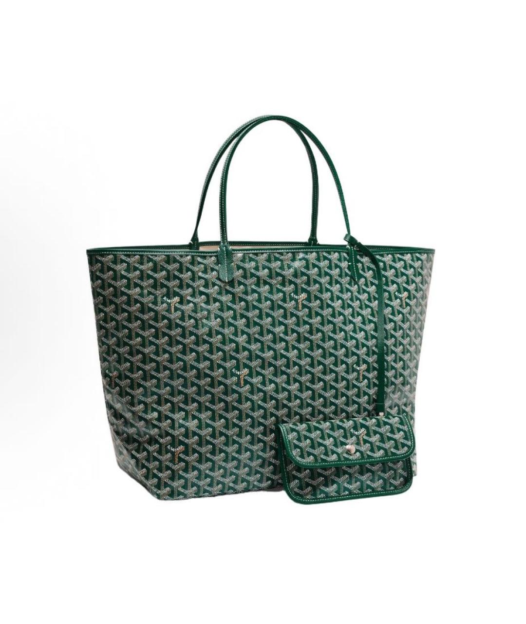 GOYARD Зеленая кожаная сумка тоут, фото 5