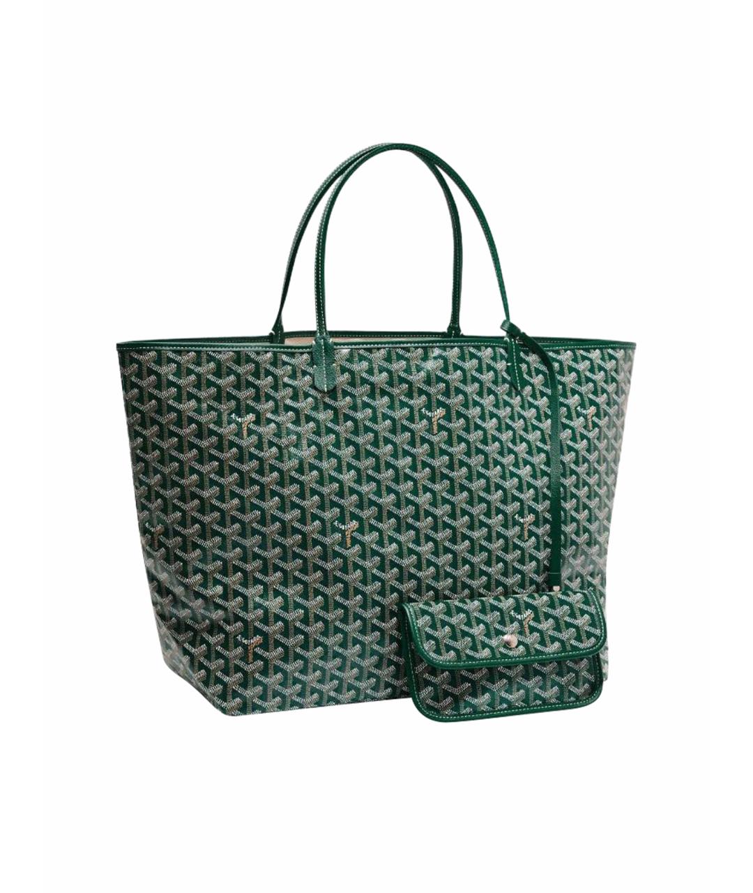 GOYARD Зеленая кожаная сумка тоут, фото 1