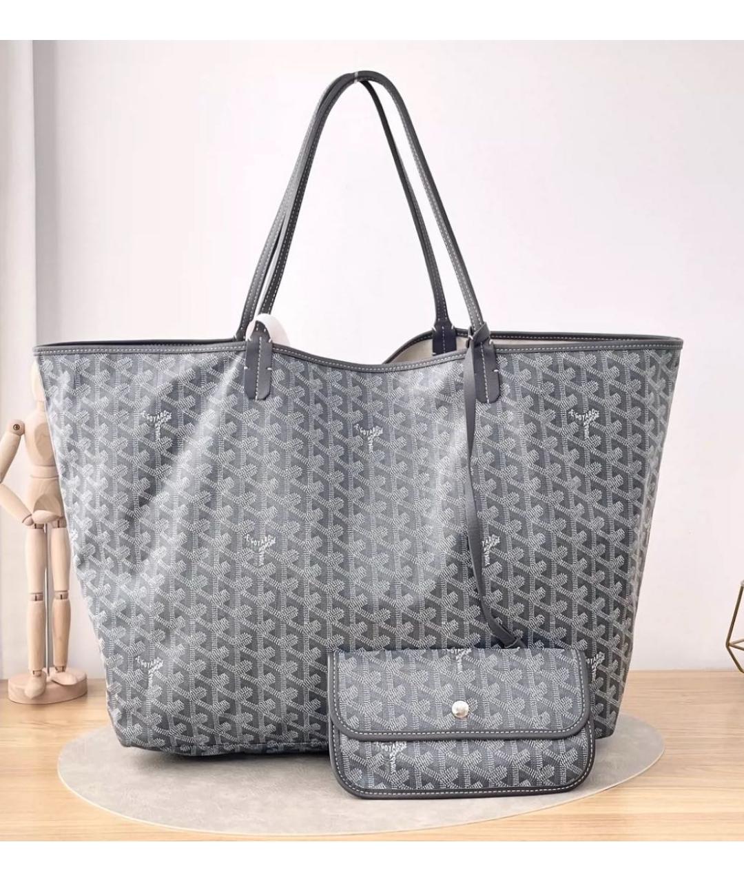 GOYARD Серая кожаная сумка тоут, фото 2