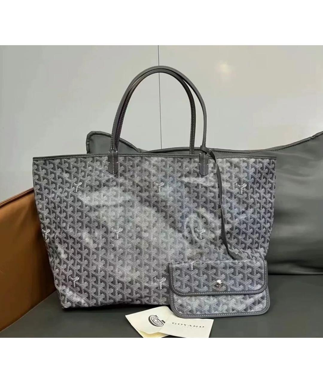 GOYARD Серая кожаная сумка тоут, фото 3