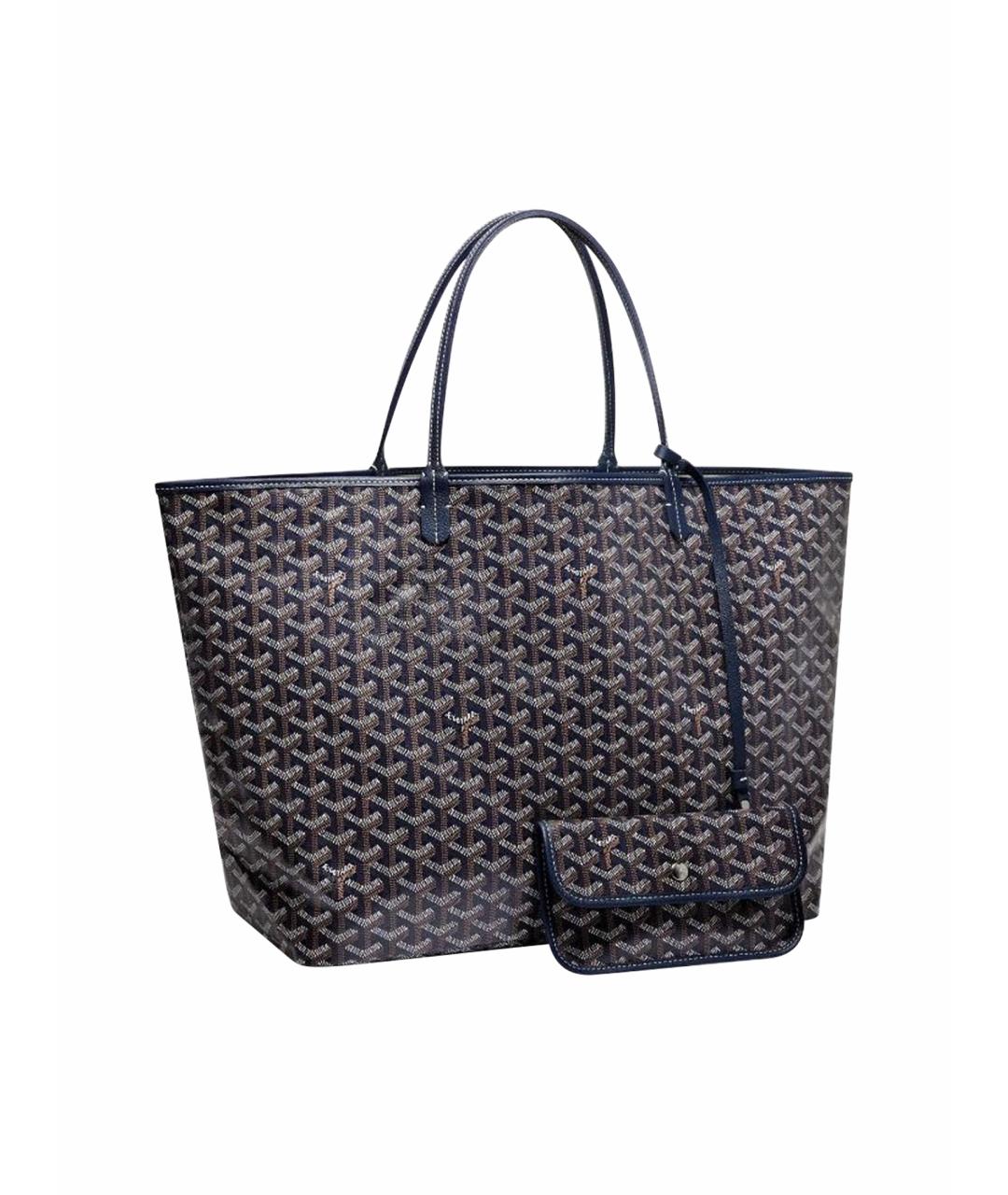 GOYARD Темно-синяя кожаная сумка тоут, фото 1