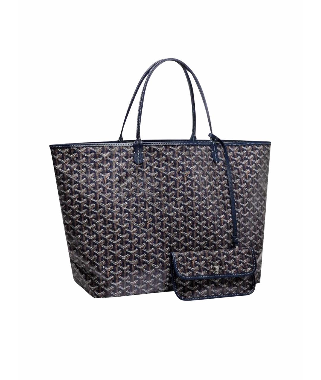 GOYARD Темно-синяя кожаная сумка тоут, фото 5