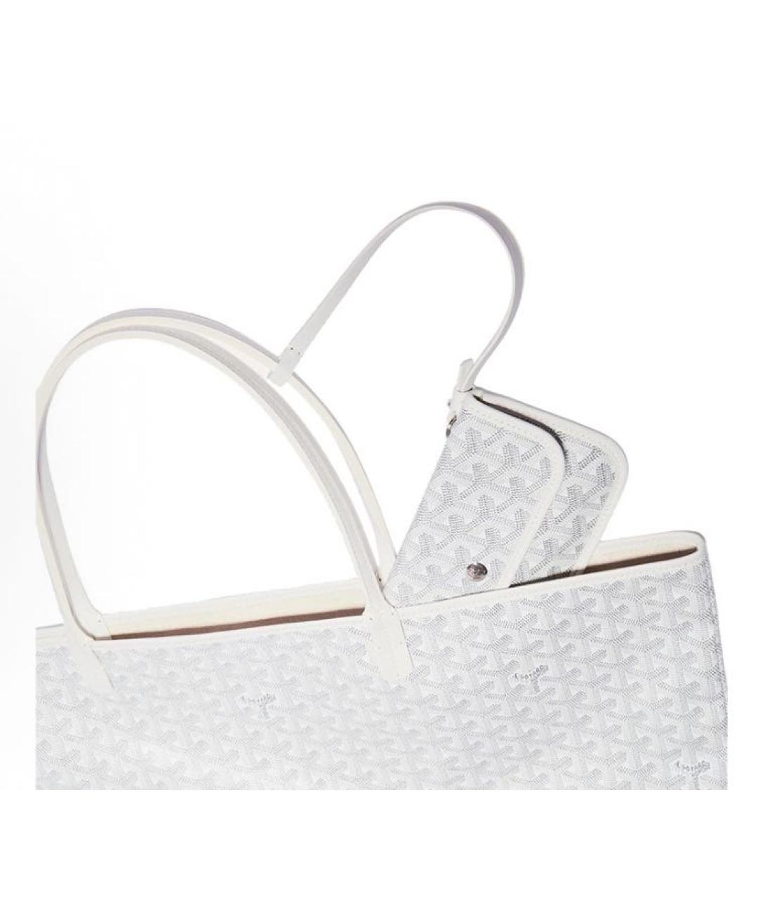 GOYARD Белая кожаная сумка тоут, фото 3
