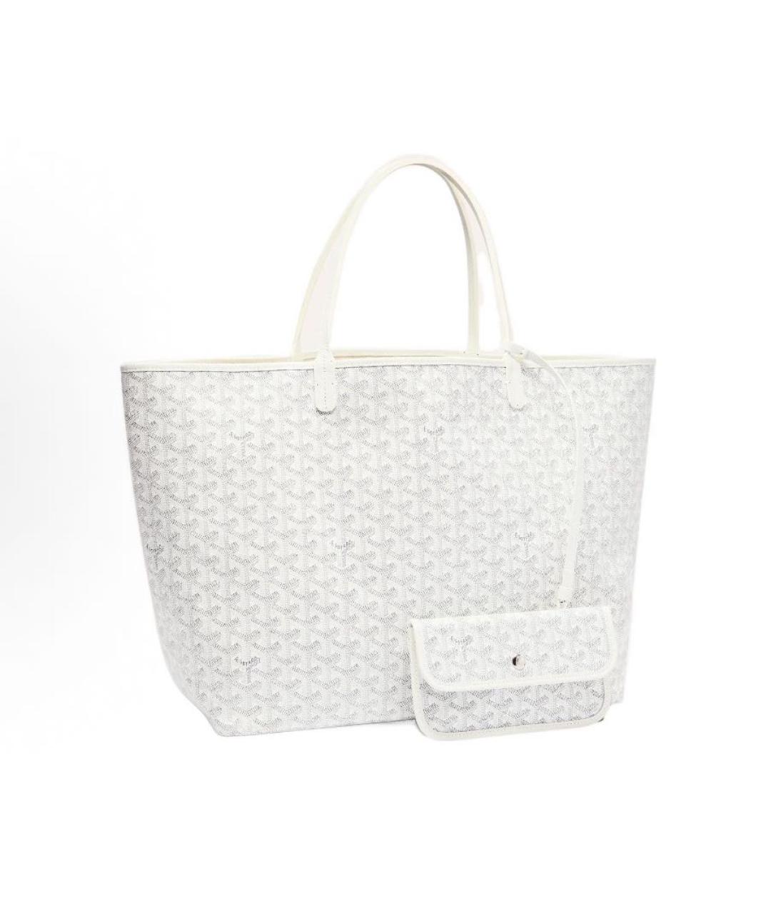 GOYARD Белая кожаная сумка тоут, фото 6