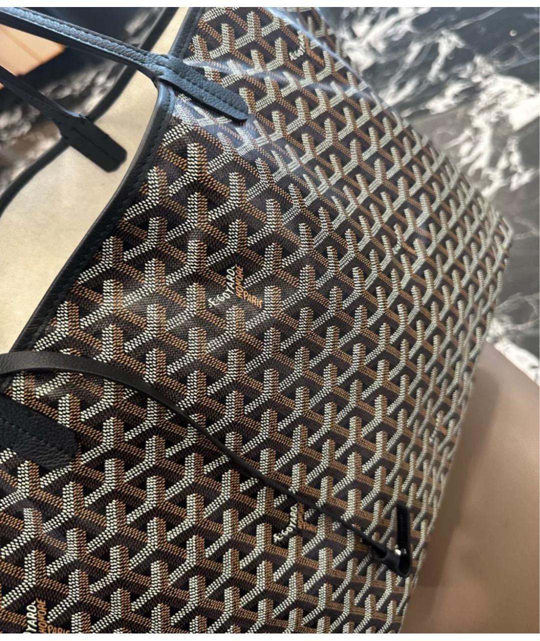 GOYARD Черная кожаная сумка тоут, фото 4