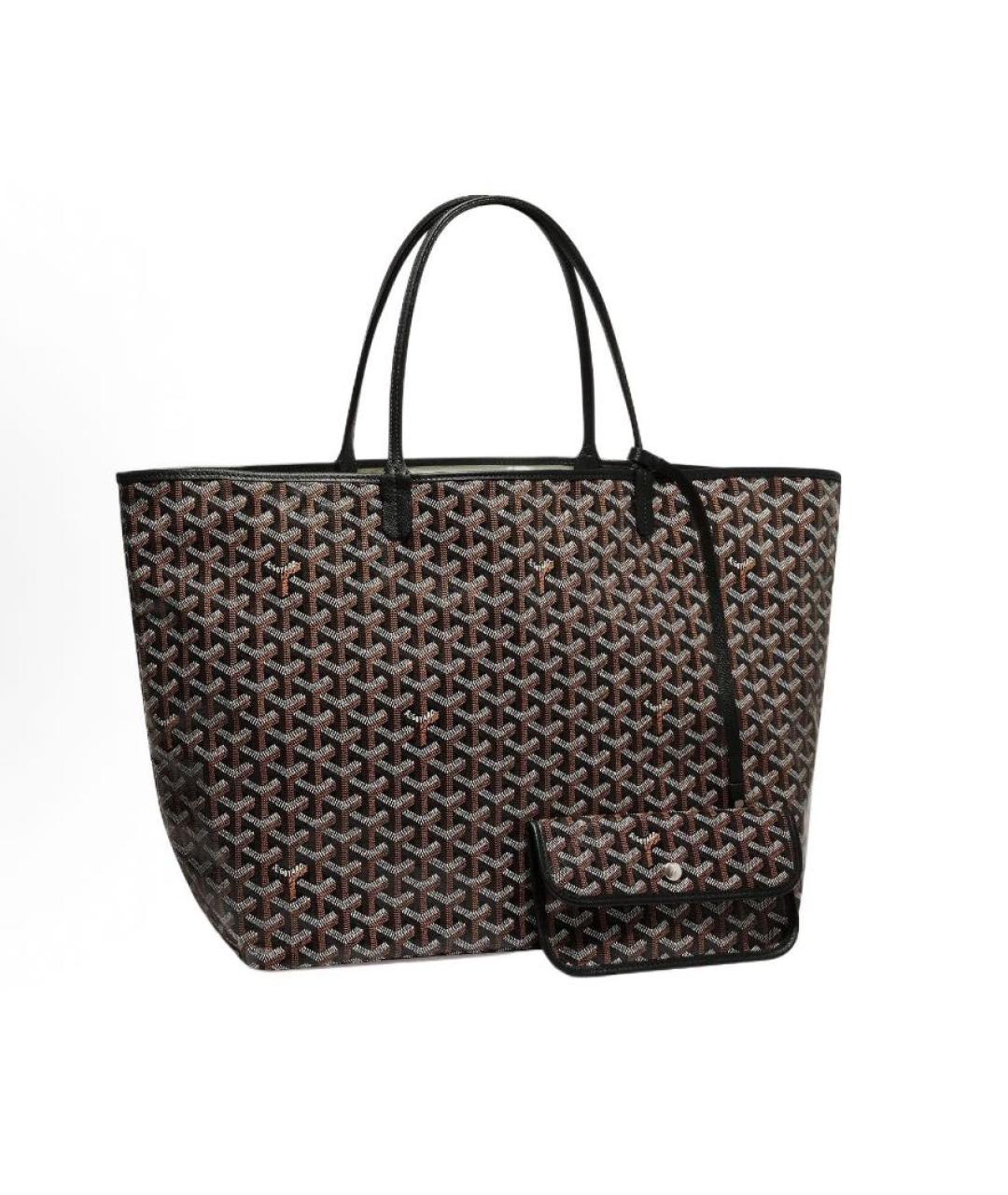 GOYARD Черная кожаная сумка тоут, фото 5