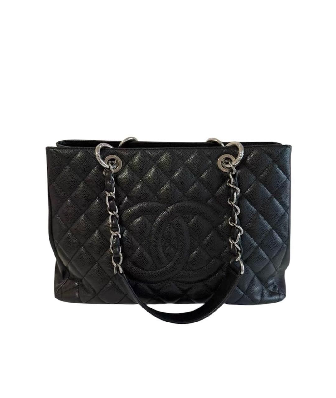 CHANEL Черная кожаная сумка тоут, фото 1