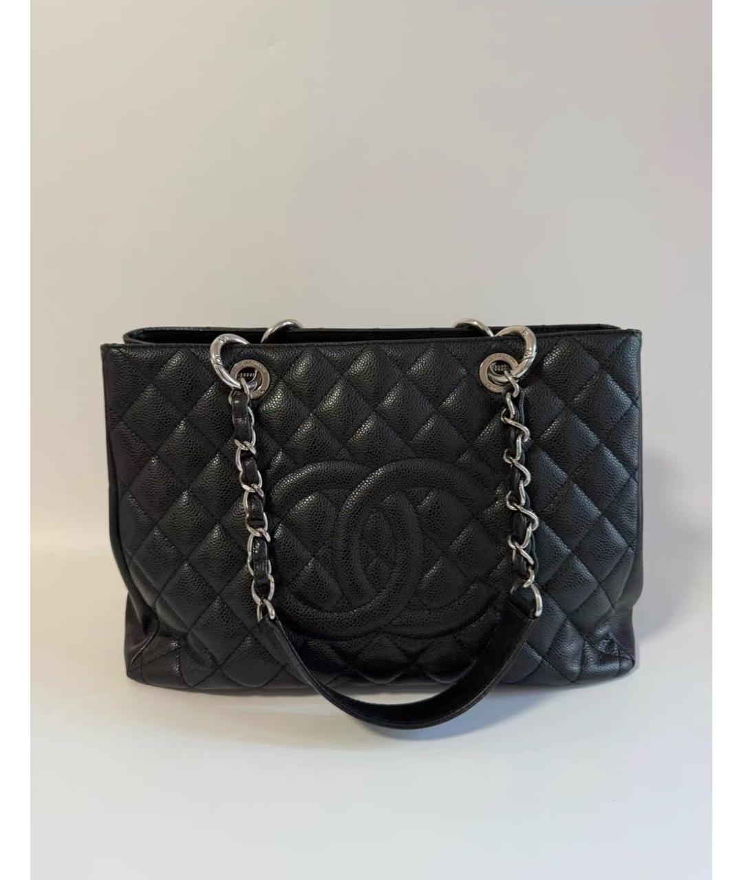 CHANEL Черная кожаная сумка тоут, фото 2