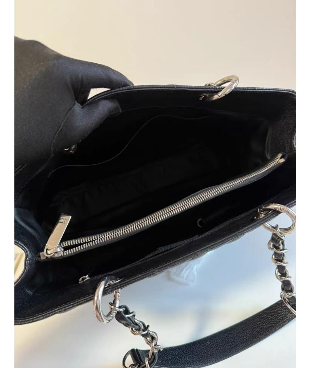 CHANEL Черная кожаная сумка тоут, фото 4