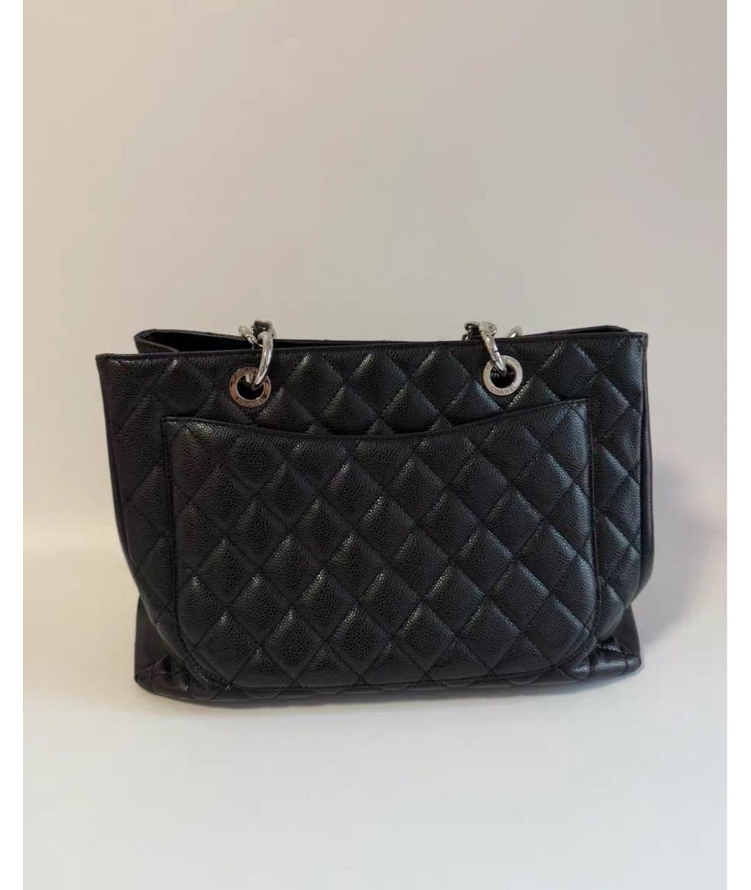 CHANEL Черная кожаная сумка тоут, фото 3