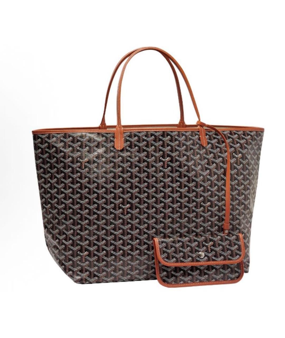 GOYARD Коричневая кожаная сумка тоут, фото 6