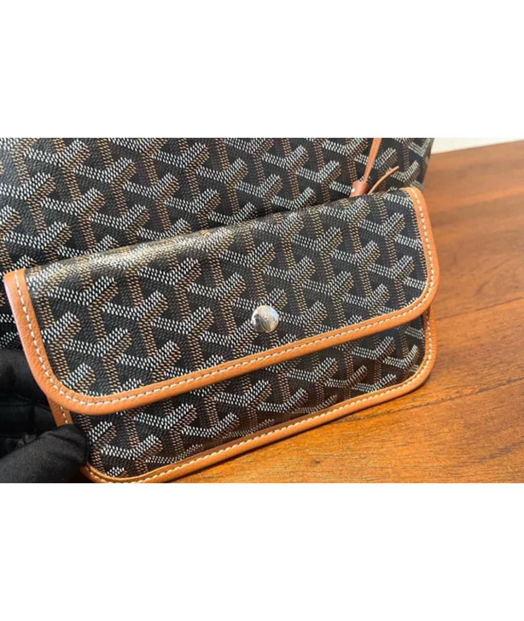 GOYARD Коричневая кожаная сумка тоут, фото 4