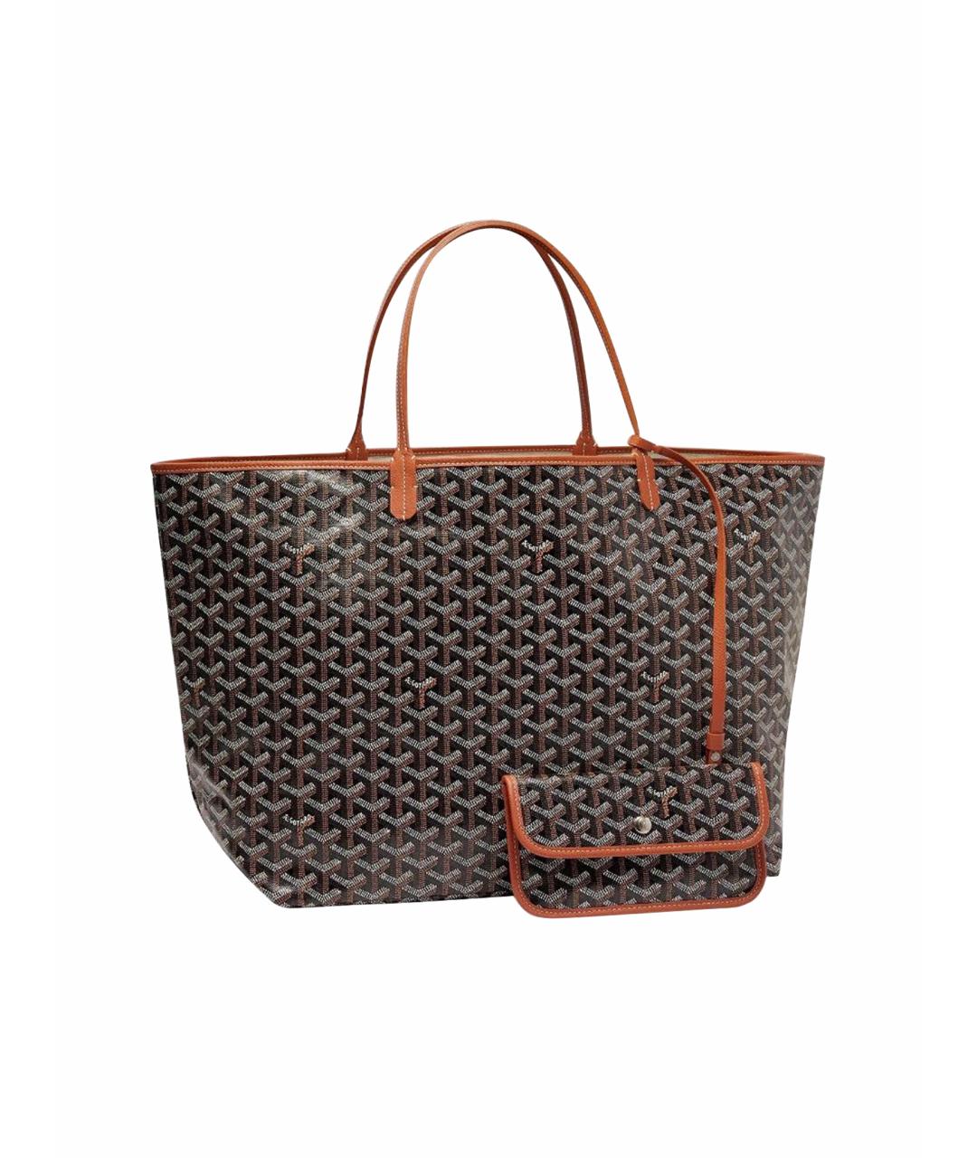 GOYARD Коричневая кожаная сумка тоут, фото 1