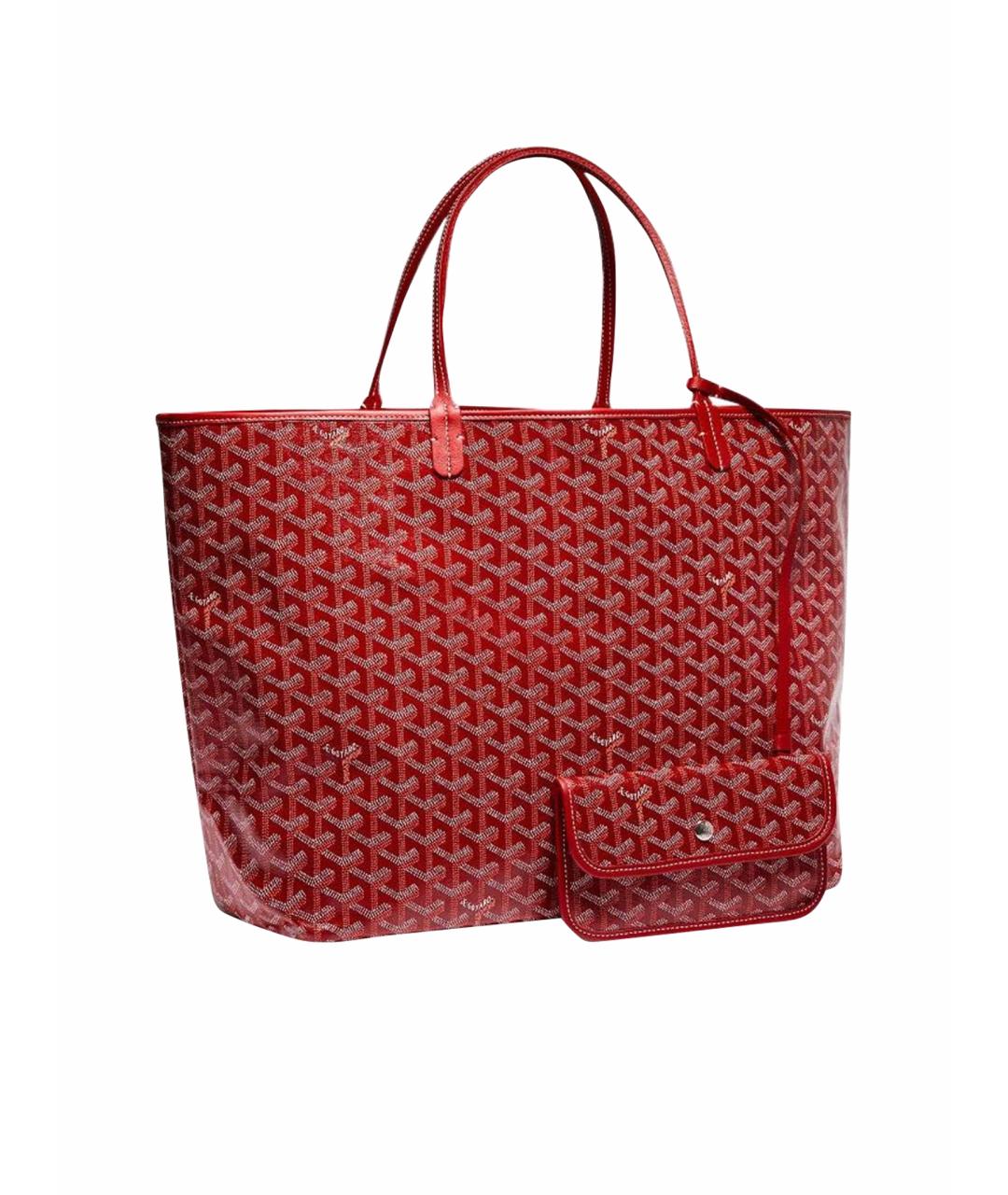 GOYARD Бордовая кожаная сумка тоут, фото 1
