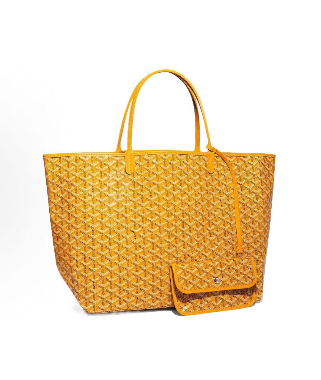 GOYARD Желтая кожаная сумка тоут, фото 4