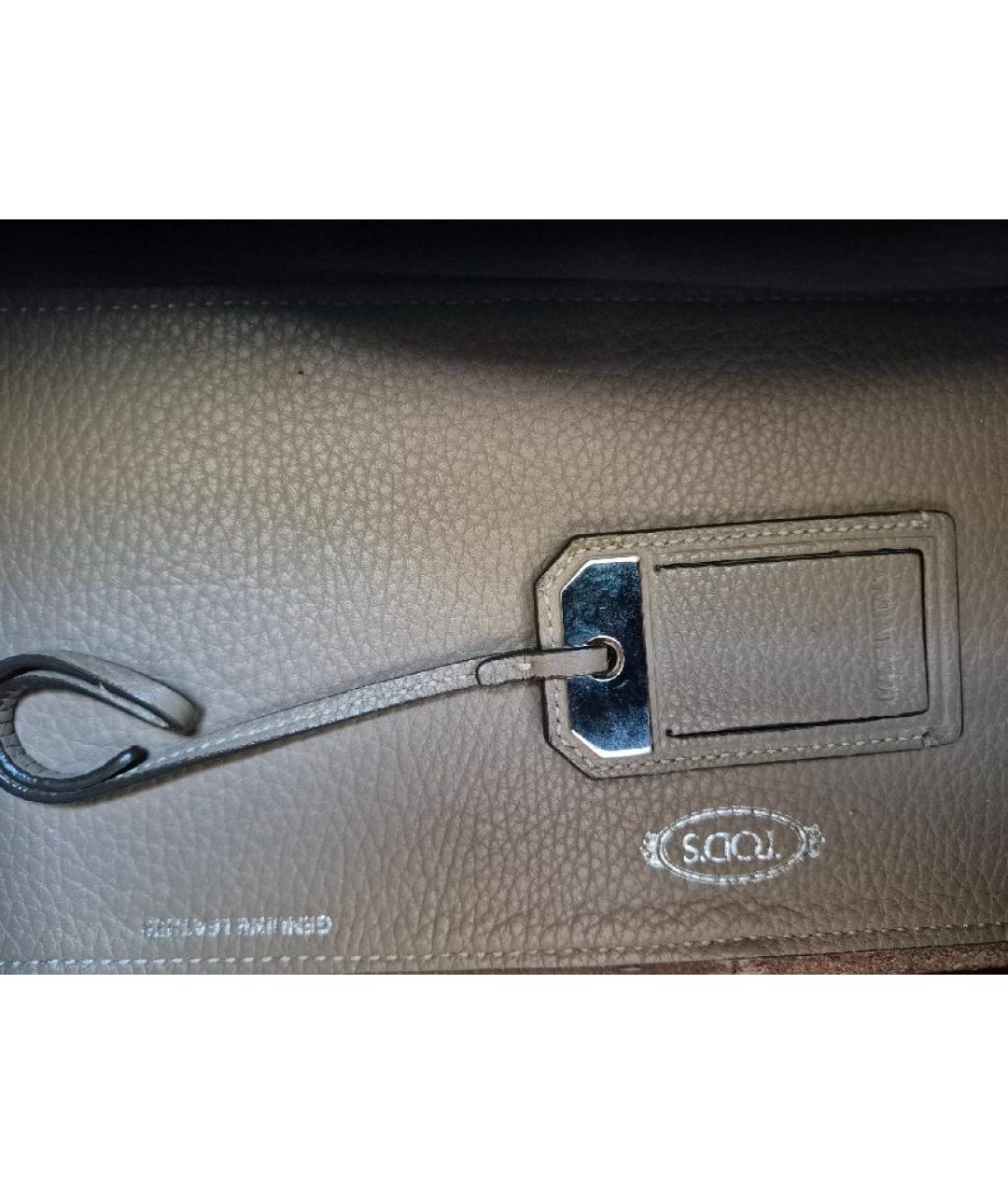 TOD'S Бежевая кожаная сумка тоут, фото 9