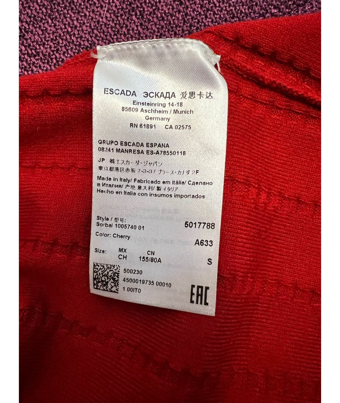 ESCADA Красный шерстяной джемпер / свитер, фото 4