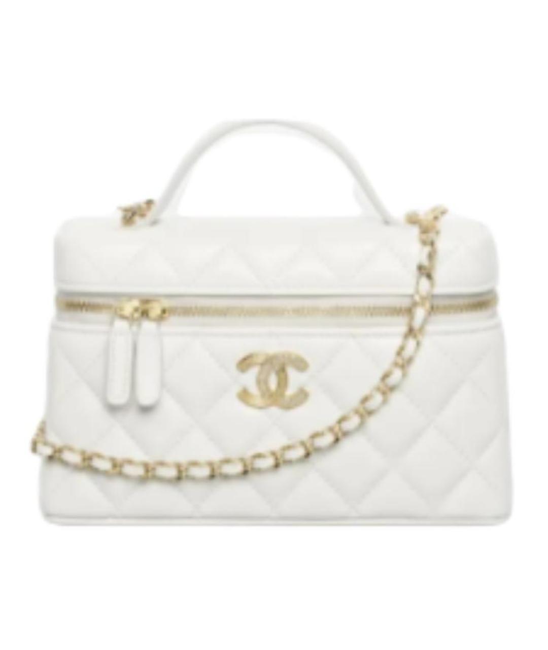 CHANEL Белая кожаная сумка через плечо, фото 1