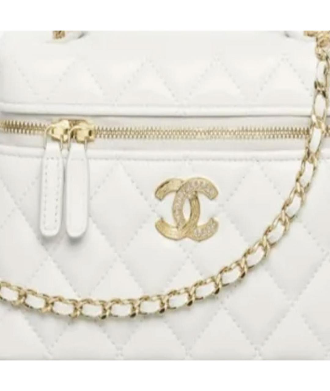 CHANEL Белая кожаная сумка через плечо, фото 2