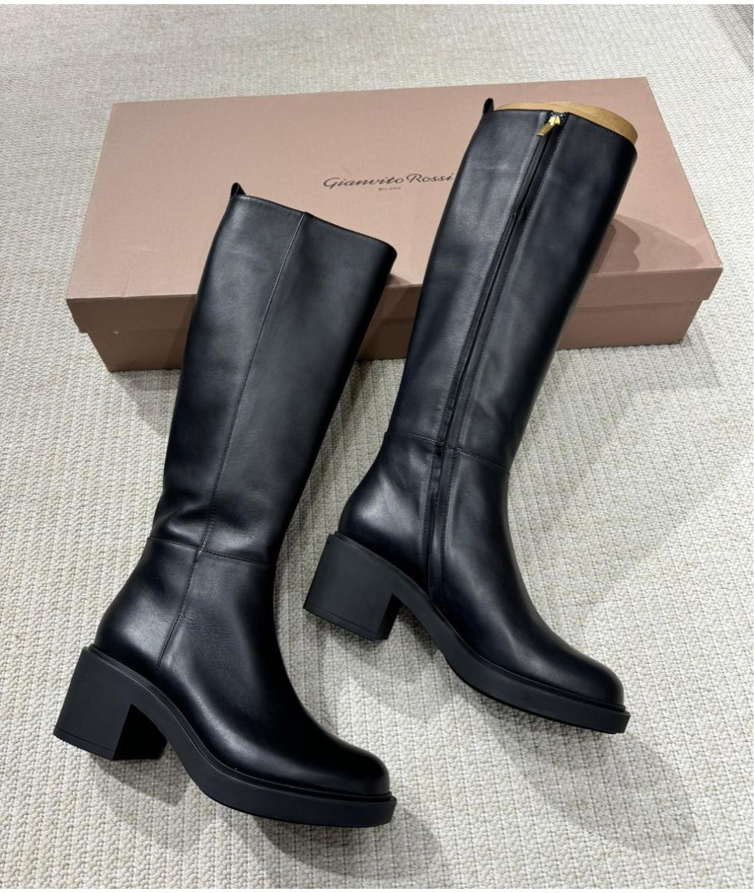 GIANVITO ROSSI Черные кожаные сапоги, фото 3