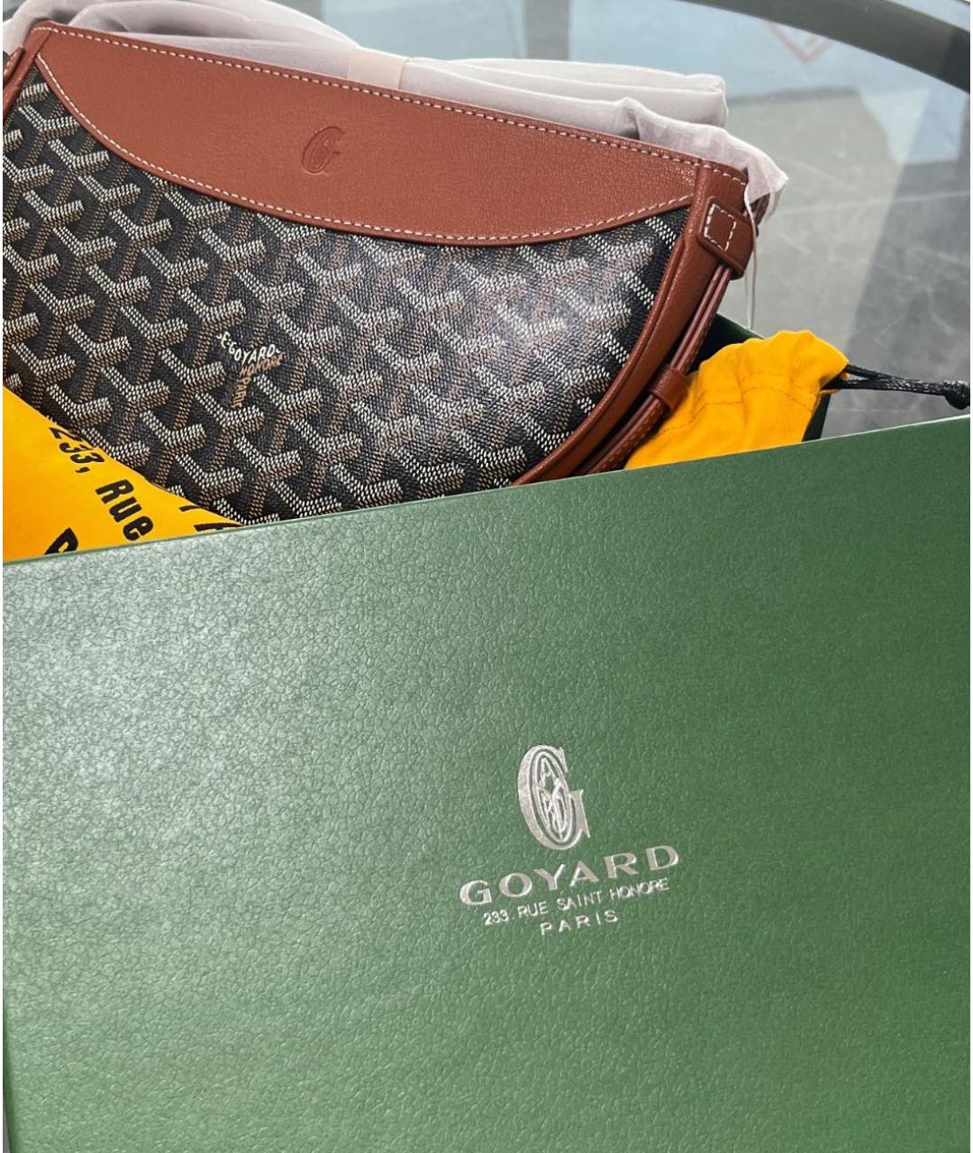 GOYARD Коричневая кожаная сумка через плечо, фото 4
