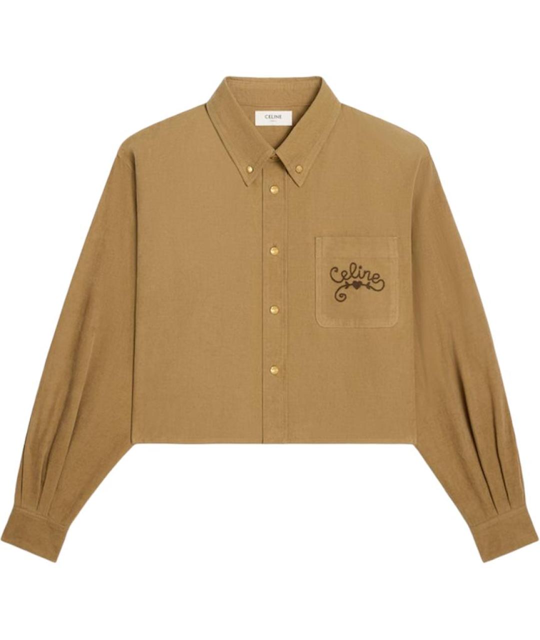 CELINE Бежевая хлопковая рубашка, фото 1