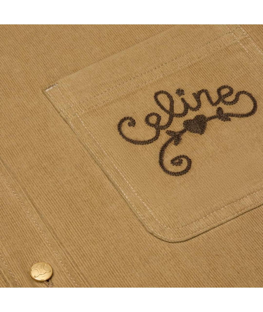 CELINE Бежевая хлопковая рубашка, фото 4