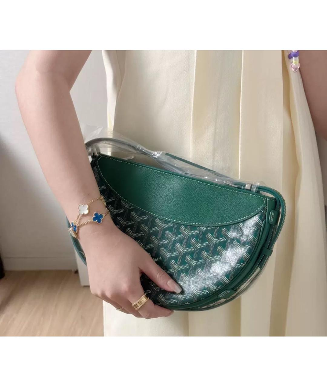 GOYARD Зеленая кожаная сумка через плечо, фото 3