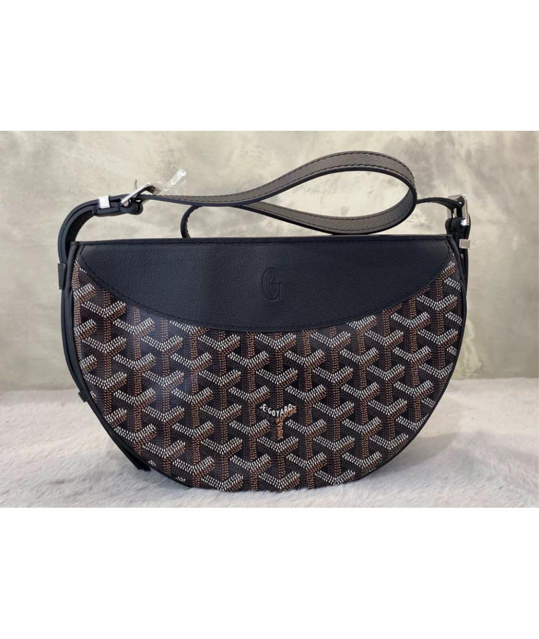 GOYARD Черная кожаная сумка через плечо, фото 2
