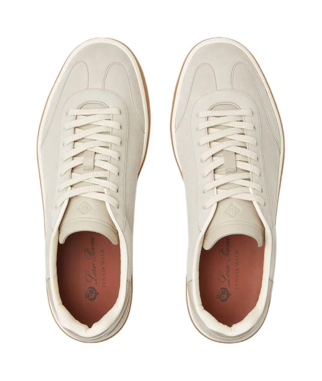 LORO PIANA Бежевые нубуковые низкие кроссовки / кеды, фото 5