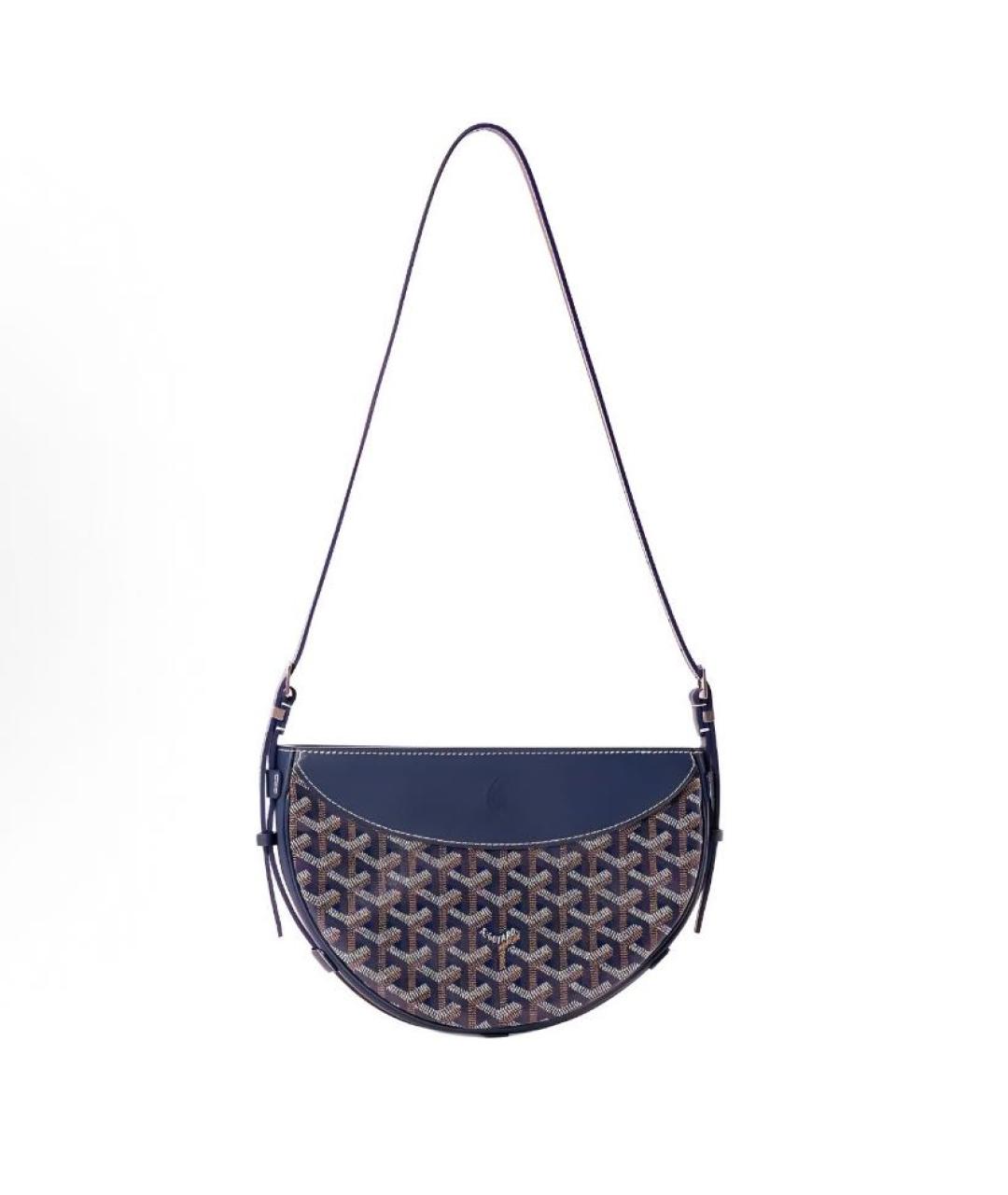 GOYARD Темно-синяя кожаная сумка через плечо, фото 7