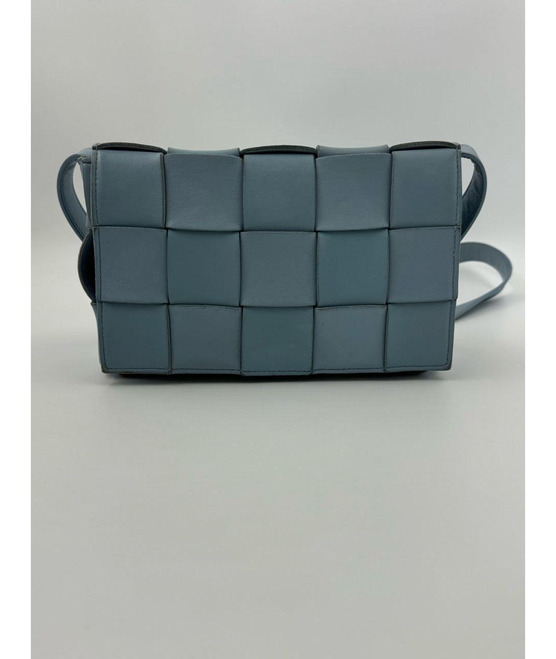 BOTTEGA VENETA Голубая кожаная сумка через плечо, фото 9
