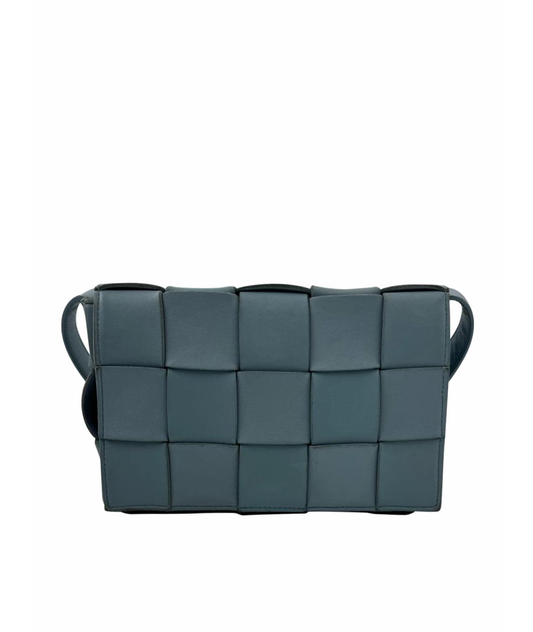 BOTTEGA VENETA Голубая кожаная сумка через плечо, фото 1
