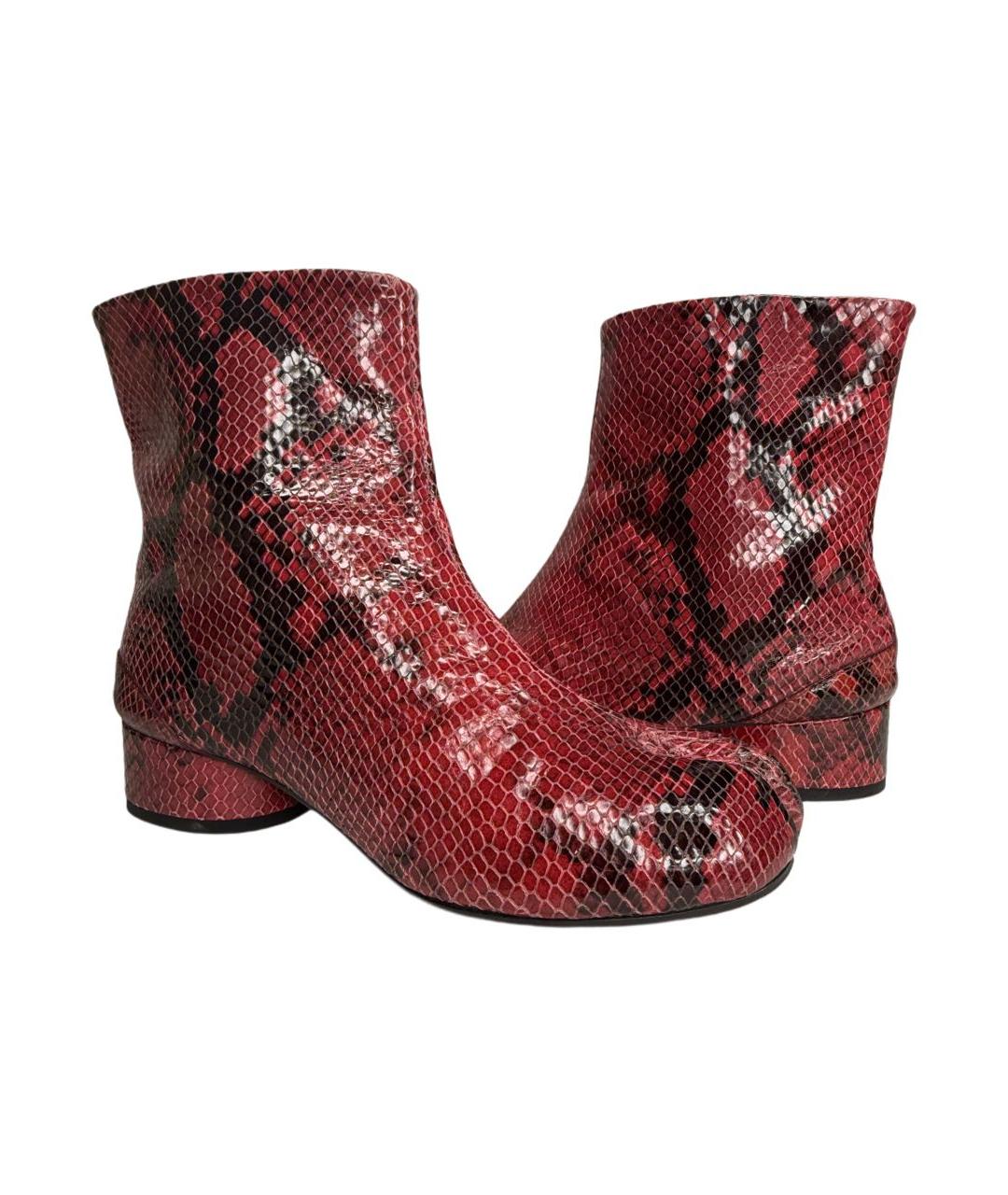 MAISON MARGIELA Бордовые кожаные полусапоги, фото 2