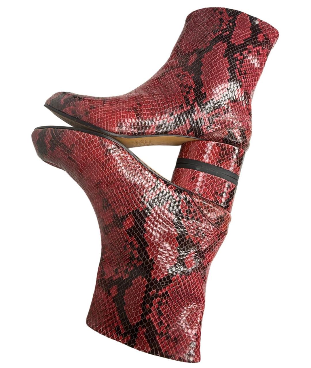 MAISON MARGIELA Бордовые кожаные полусапоги, фото 7