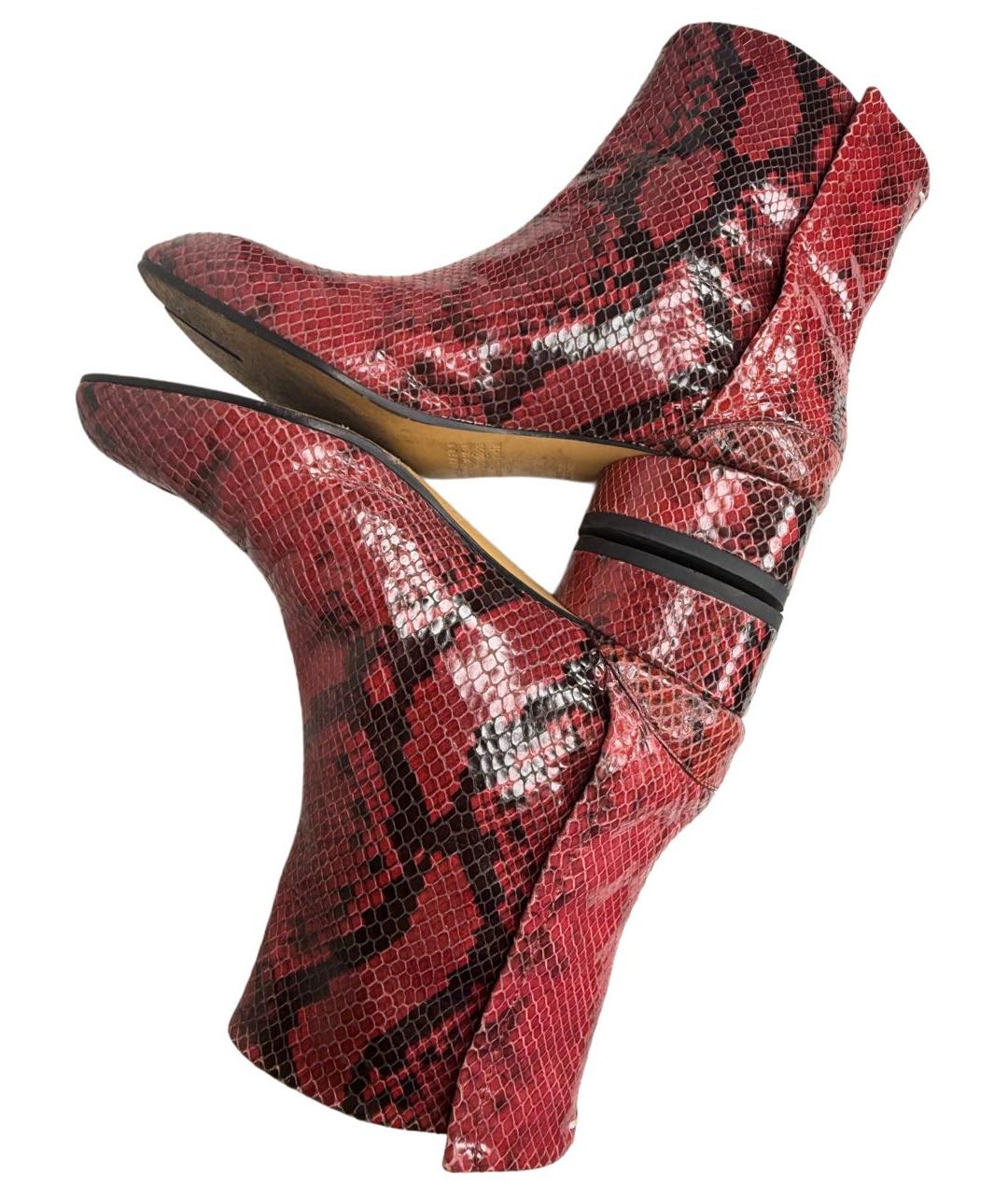 MAISON MARGIELA Бордовые кожаные полусапоги, фото 6