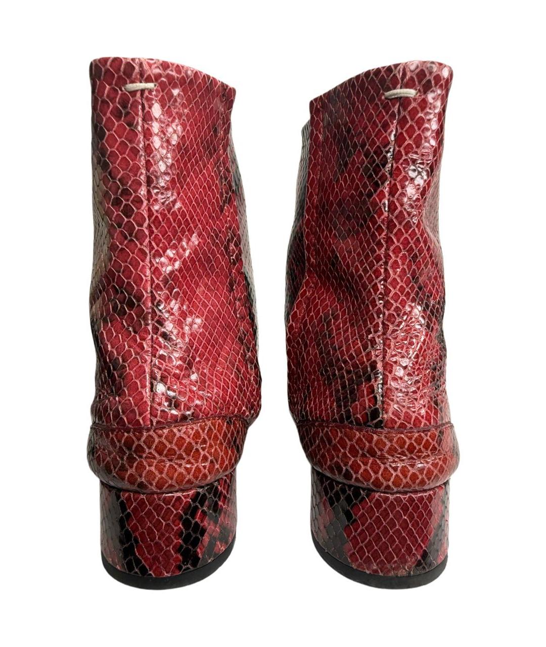 MAISON MARGIELA Бордовые кожаные полусапоги, фото 8