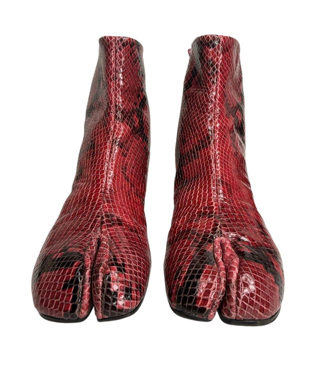 MAISON MARGIELA Бордовые кожаные полусапоги, фото 3