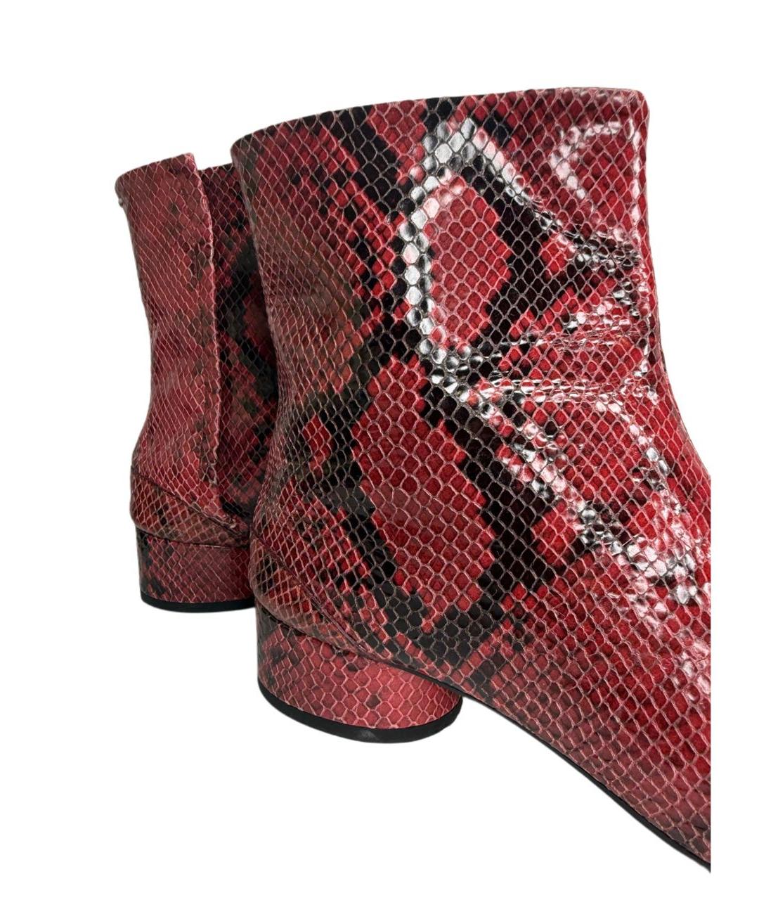 MAISON MARGIELA Бордовые кожаные полусапоги, фото 5